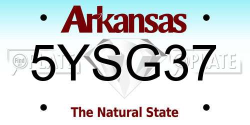 5YSG37 Arkansas License Plate