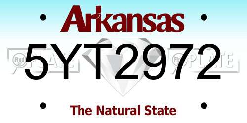 5YT2972 Arkansas License Plate