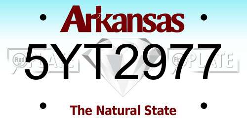 5YT2977 Arkansas License Plate