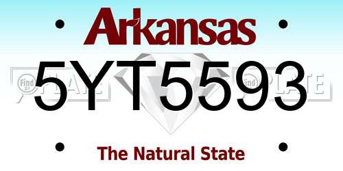 5YT5593 Arkansas License Plate