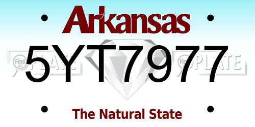 5YT7977 Arkansas License Plate