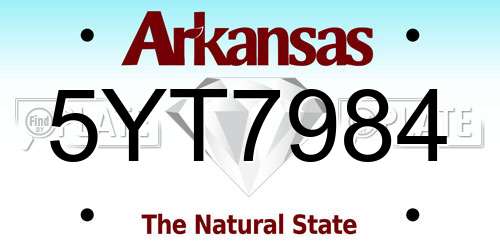 5YT7984 Arkansas License Plate