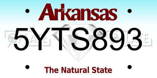5YTS893 Arkansas License Plate