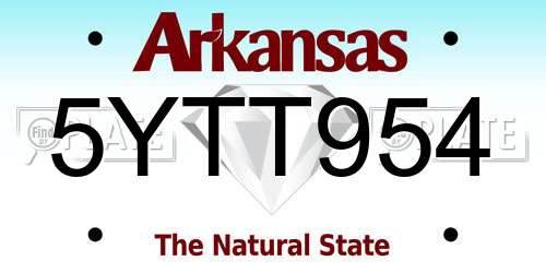 5YTT954 Arkansas License Plate