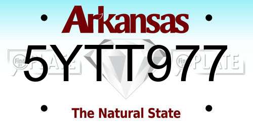 5YTT977 Arkansas License Plate