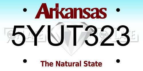 5YUT323 Arkansas License Plate