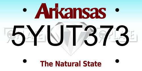 5YUT373 Arkansas License Plate