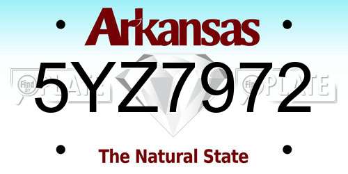 5YZ7972 Arkansas License Plate