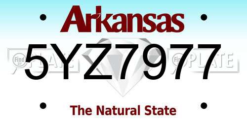 5YZ7977 Arkansas License Plate