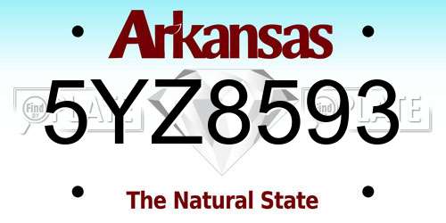 5YZ8593 Arkansas License Plate