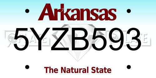 5YZB593 Arkansas License Plate