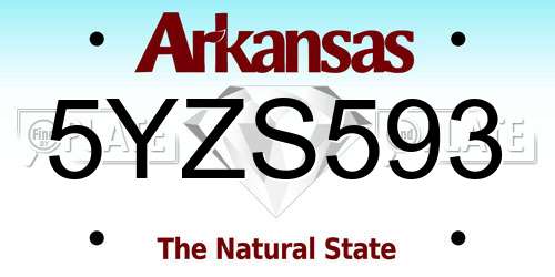 5YZS593 Arkansas License Plate