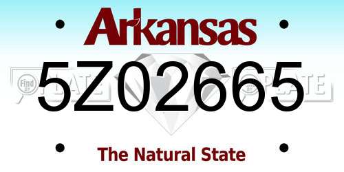 5Z02665 Arkansas License Plate