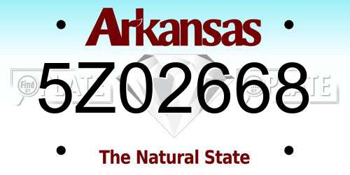 5Z02668 Arkansas License Plate
