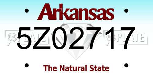 5Z02717 Arkansas License Plate