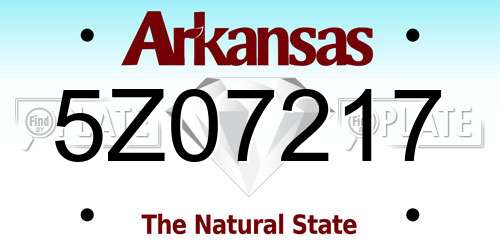 5Z07217 Arkansas License Plate