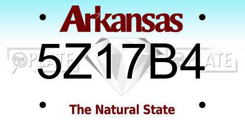 5Z17B4 Arkansas License Plate