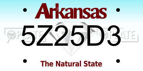 5Z25D3 Arkansas License Plate