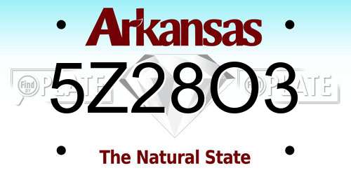 5Z28O3 Arkansas License Plate