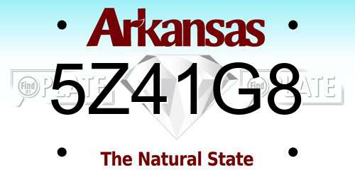 5Z41G8 Arkansas License Plate