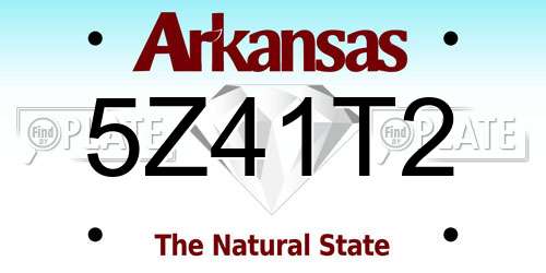 5Z41T2 Arkansas License Plate