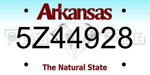 5Z44928 Arkansas License Plate
