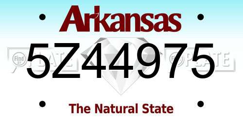 5Z44975 Arkansas License Plate