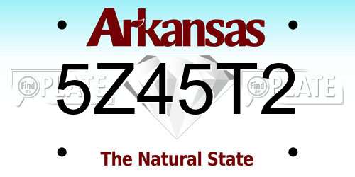 5Z45T2 Arkansas License Plate