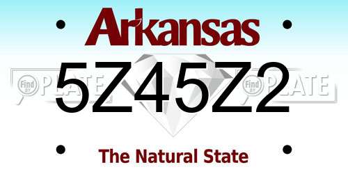 5Z45Z2 Arkansas License Plate