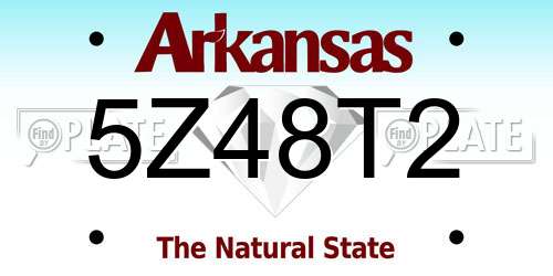 5Z48T2 Arkansas License Plate