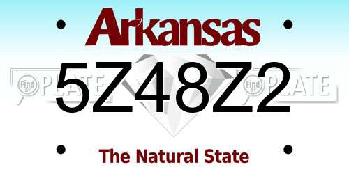 5Z48Z2 Arkansas License Plate