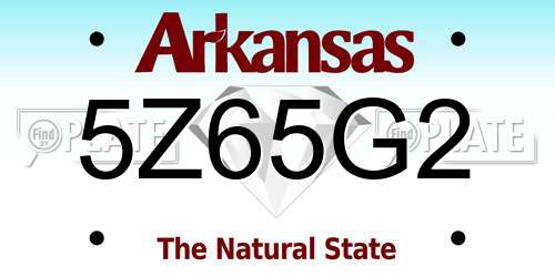 5Z65G2 Arkansas License Plate