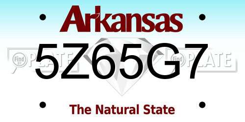 5Z65G7 Arkansas License Plate