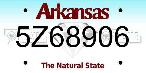 5Z68906 Arkansas License Plate