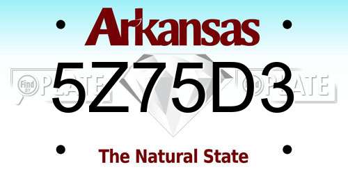5Z75D3 Arkansas License Plate