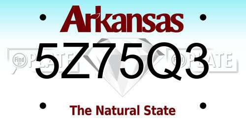 5Z75Q3 Arkansas License Plate