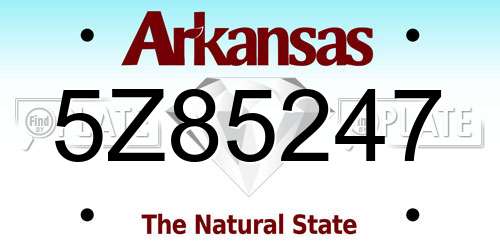5Z85247 Arkansas License Plate