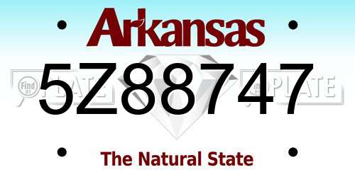 5Z88747 Arkansas License Plate