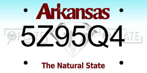 5Z95Q4 Arkansas License Plate