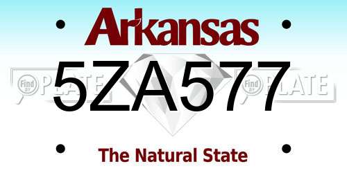 5ZA577 Arkansas License Plate