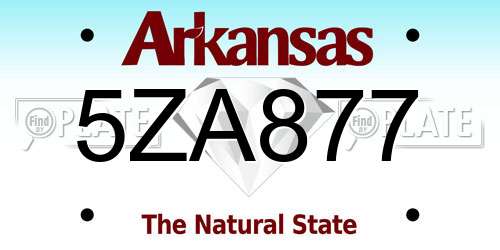 5ZA877 Arkansas License Plate