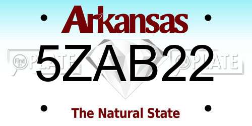 5ZAB22 Arkansas License Plate
