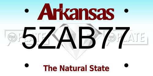 5ZAB77 Arkansas License Plate