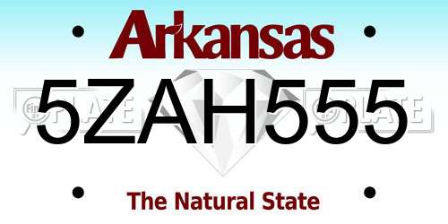 5ZAH555 Arkansas License Plate