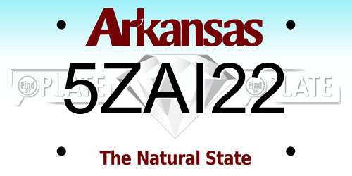 5ZAI22 Arkansas License Plate