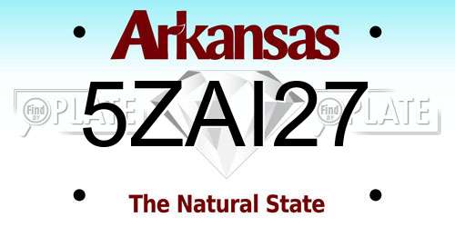 5ZAI27 Arkansas License Plate