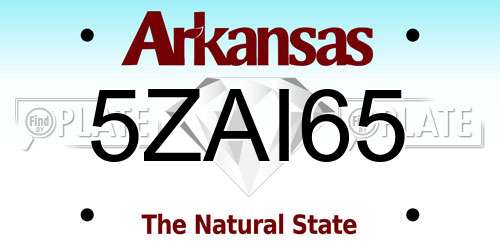 5ZAI65 Arkansas License Plate