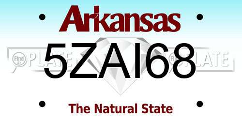 5ZAI68 Arkansas License Plate
