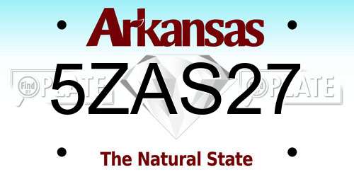 5ZAS27 Arkansas License Plate