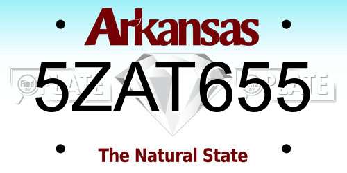 5ZAT655 Arkansas License Plate